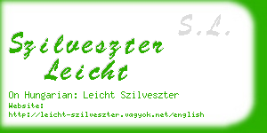 szilveszter leicht business card